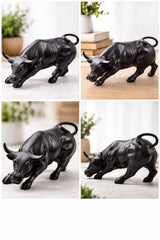 Black Bull Statue 26cm – Sensex Stock Market Decor Figurine for Traders & Investors | Financial Market Sculpture for Office Desk, Bullish Trading Symbol, Wealth & Prosperity Gift