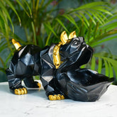 Bulldog Storage Key Bowl | Resin Geometric Dog Figurine | Jewelry, Keys & Candy Holder | Home & Office Decor