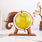 Metal Antique Elephant Globe Showpiece for Home & Office Decor | Vintage Elephant Figurine | Lucky Gift Item