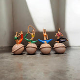 Multicolor Set of 4 Yoga Girl Statue Sculptures for Home Decor | Figurine Ornaments | Handcrafted Showpieces | 4 Different Yoga Poses | Ideal Gift | 9.5 Inch