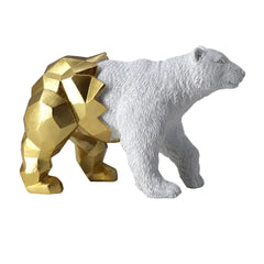 Golden Bear Showpiece 6 x 4 Inch | Decorative Animal Figurine | Modern Home Decor for Living Room Office Table (Black)