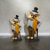 Royal Gentleman Owl Showpiece – Premium Polyresin Decorative Figurine for Home, Office Desk, Living Room & Tabletop Décor (8.5 Inch)