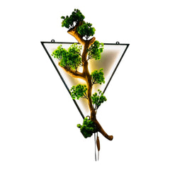 Modern LED Bonsai Tree Wall Light | Artistic Triangle Wall Decor | Warm White Ambient Lamp