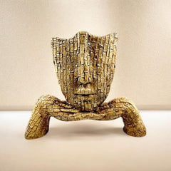 Abstract Face Sculpture Showpiece | Modern Resin Decorative Statue for Living Room, Office & Home Décor | Premium Tabletop Art