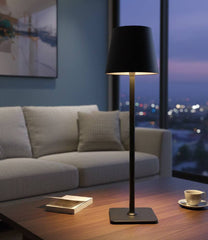 Modern Touch Control Table Lamp with Stepless Dimming & USB Charging | Elegant LED Reading Light for Bedroom, Study, Café & Bar Décor | Black Finish