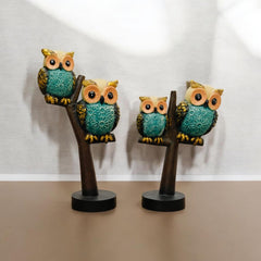 Elegant Wisdom Owl Showpiece – Premium Decorative Owl Figurine for Home, Office & Living Room Décor | Lucky Owl Statue Gift Item