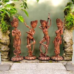 Set of 4 Tribal Musician & Dancer Resin Figurines | Ethnic Home Decor Showpieces | Handcrafted Decorative Statues for Living Room, Office & Shelf | Artistic Gift Item