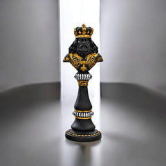 Royal King & Queen Bust Statue Set – Black & Gold Luxury Decorative Showpiece for Home & Office