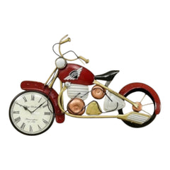 House Analog Handicraft Iron Speed Bike Wall Clock – 27 Inch Multicolour Metal Wall Décor for Home & Office