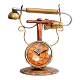 Retro Telephone Table Clock – Vintage Antique Metal Desk Clock Showpiece for Home & Office Décor