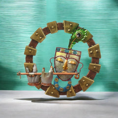 Handcrafted Metal Lord Krishna Wall Art with Flute | Modern Krishna Wall Hanging Decor | Premium Home & Living Décor |