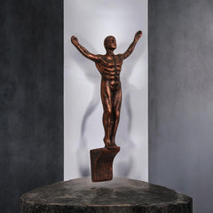 Modern Abstract Human Sculpture Showpiece | Bronze Finish Resin Figurine for Home & Office Decor