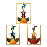 Premium Handcrafted Metal Musicians Wall Art – Set of 3 | Multicolor Decorative Wall Hanging for Living & Dining Room