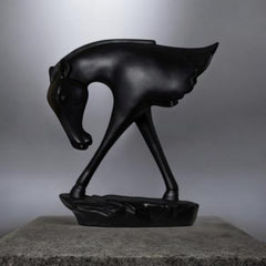Half Horse Showpieces – Elegant Black & White Decorative Horse Figurines for Home Decor | Modern Tabletop Accent for Living Room, Office & Shelves