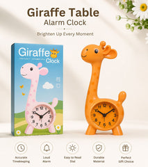 Cute Giraffe Alarm Clock for Kids | Fun Cartoon Table Clock with Easy Time Display | Perfect Bedroom, Study Table & Gift for Boys and Girls