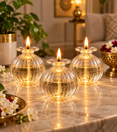Luxury Crystal Globe Candle Holders – Set of 3