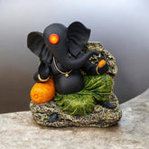 Black Modern Lord Ganesha Idol with Tilak β Premium Polyresin Ganesh Statue for Home, Office & Gift | Decorative Showpiece