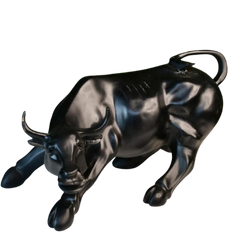 Black Bull Statue 26cm – Sensex Stock Market Decor Figurine for Traders & Investors | Financial Market Sculpture for Office Desk, Bullish Trading Symbol, Wealth & Prosperity Gift