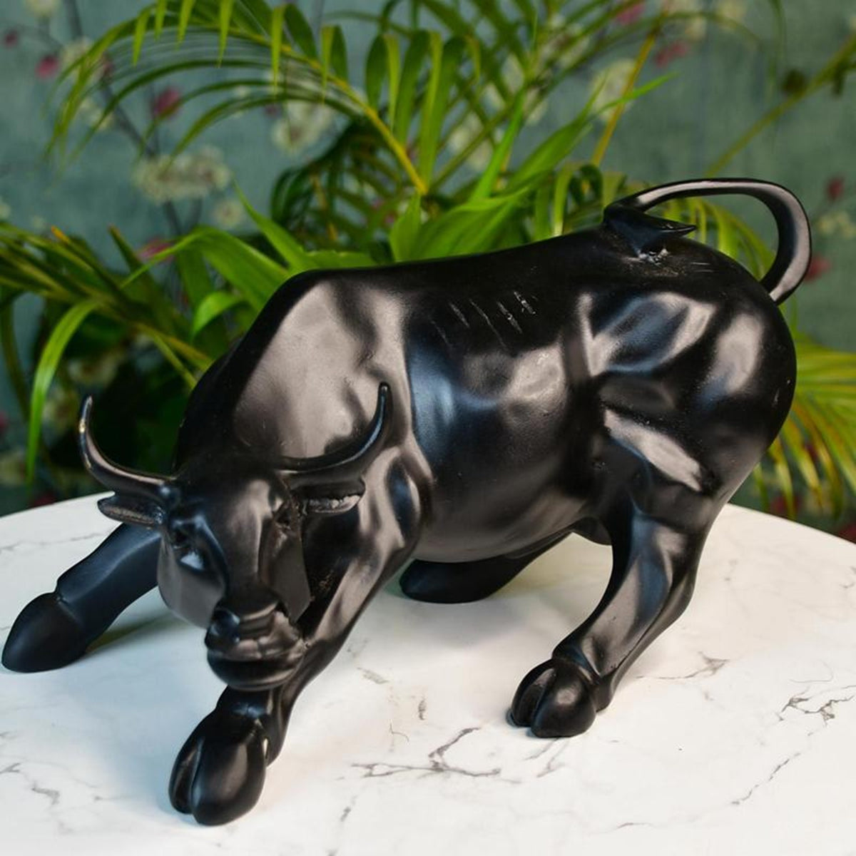 Black Bull Statue 26cm – Sensex Stock Market Decor Figurine for Traders & Investors | Financial Market Sculpture for Office Desk, Bullish Trading Symbol, Wealth & Prosperity Gift