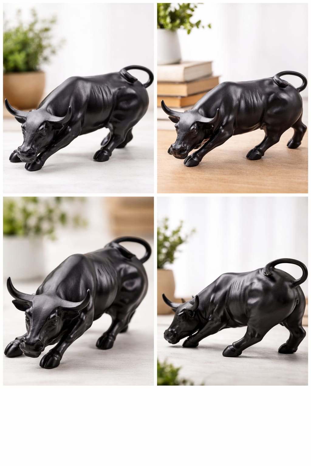 Black Bull Statue 26cm – Sensex Stock Market Decor Figurine for Traders & Investors | Financial Market Sculpture for Office Desk, Bullish Trading Symbol, Wealth & Prosperity Gift