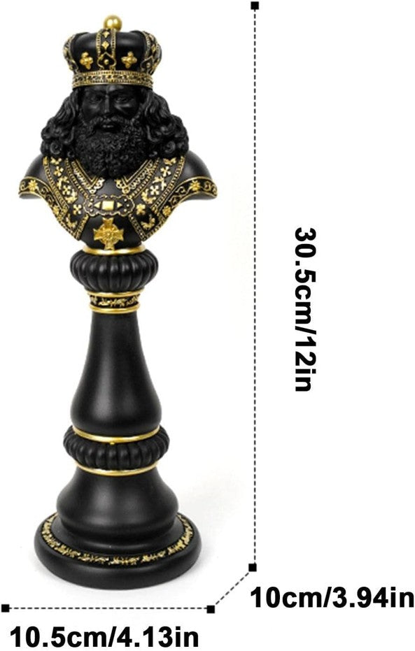 Chess Pieces Statue Sculpture – Retro Resin Figurine Decorative Showpiece | Luxury Tabletop Ornament for Home, Office Desk, Living Room & Wine Cabinet Decor