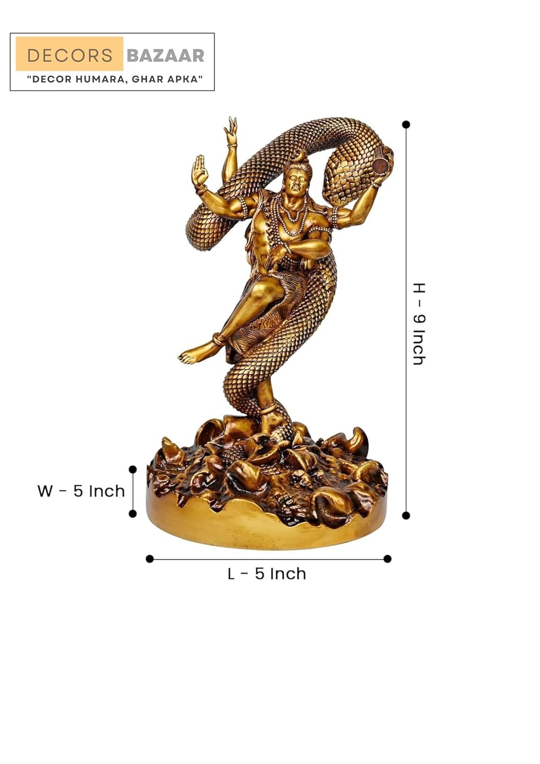 3D Printed ABS Material | Lord Shiva Idol | Dancing Shiva Murti | Lord Shiva Idol for Home Decor