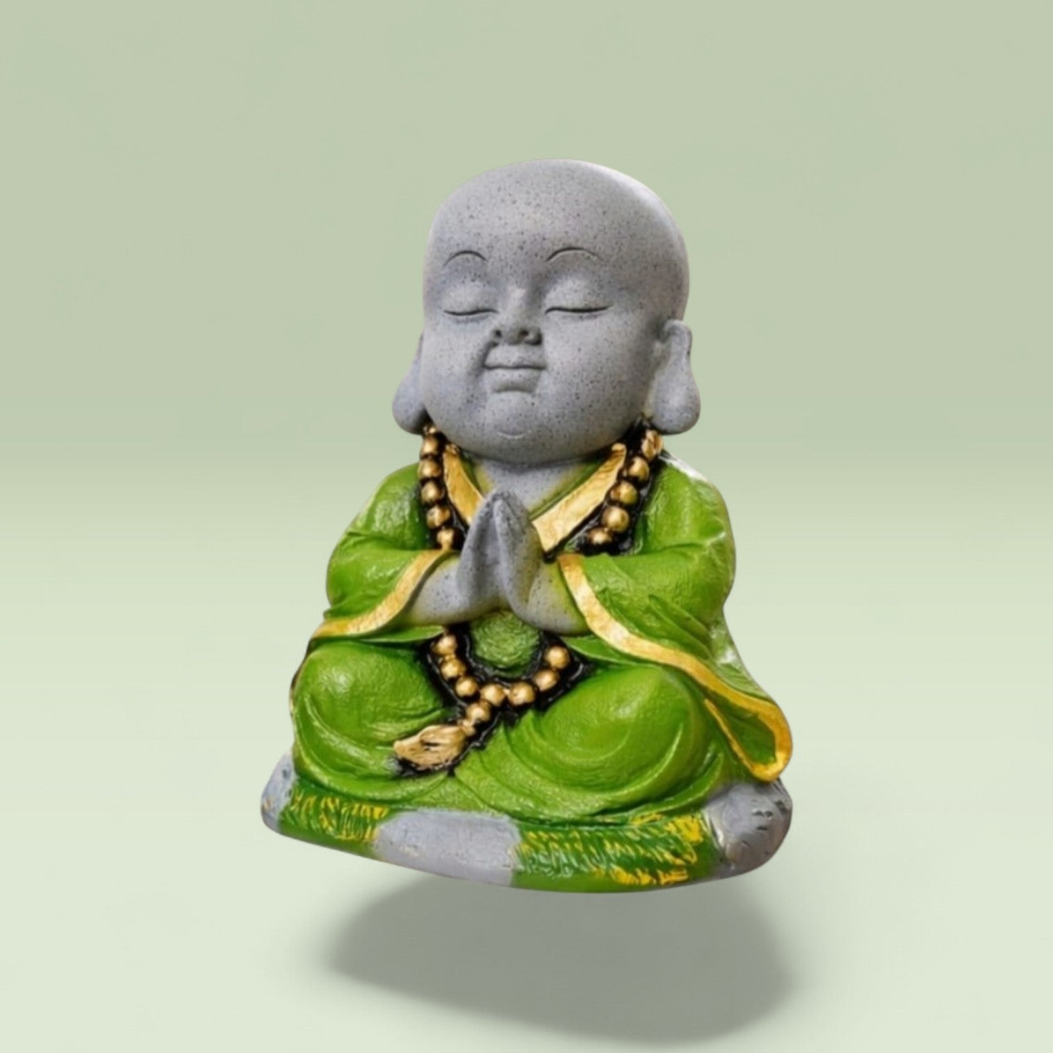Little Monk Praying Statue Showpiece – Resin Meditation Monk Figurine for Home Decor, Living Room, Office Desk & Spiritual Decoration