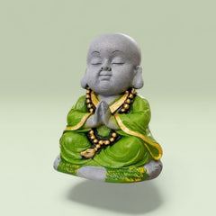 Little Monk Praying Statue Showpiece – Resin Meditation Monk Figurine for Home Decor, Living Room, Office Desk & Spiritual Decoration