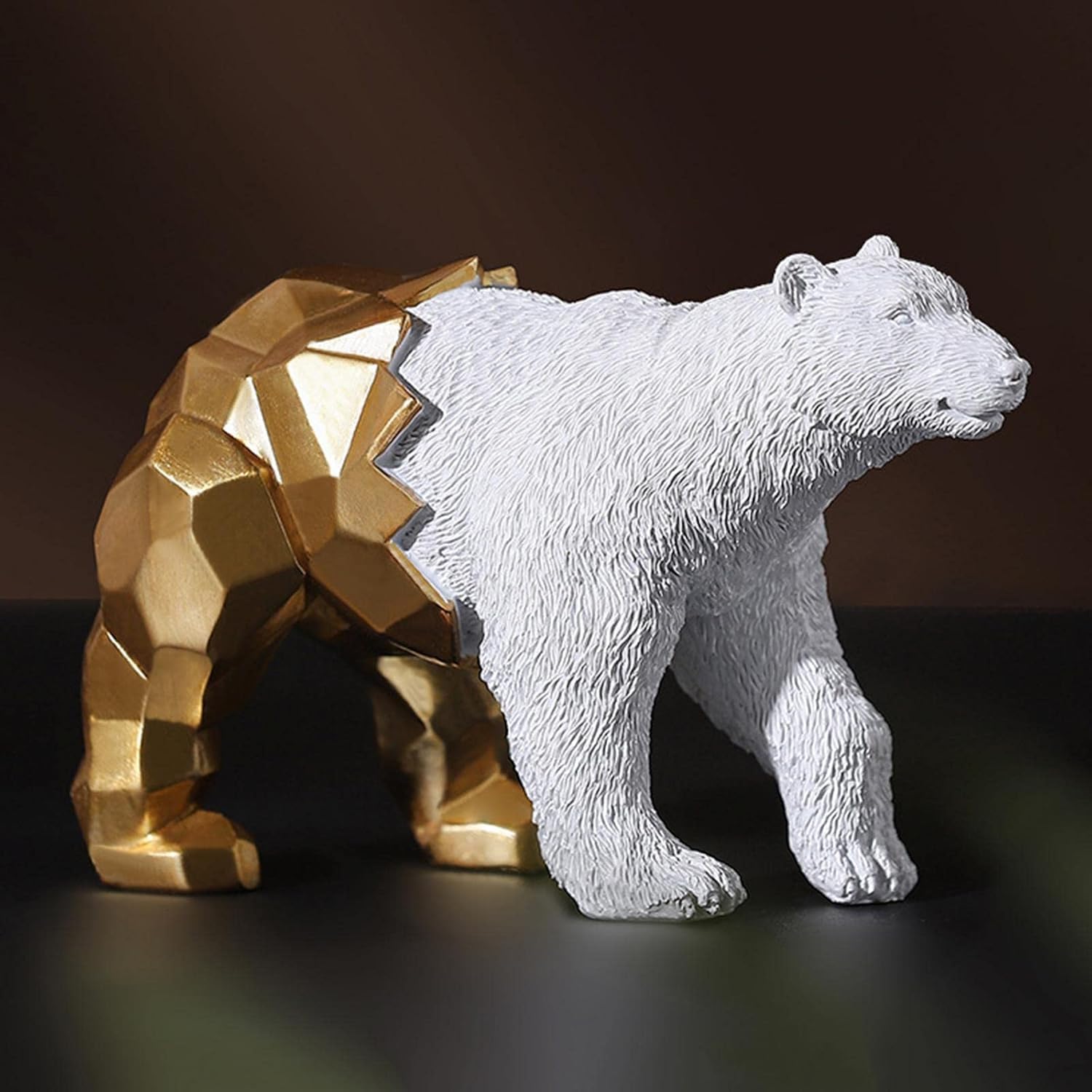 Golden Bear Showpiece 6 x 4 Inch | Decorative Animal Figurine | Modern Home Decor for Living Room Office Table (Black)