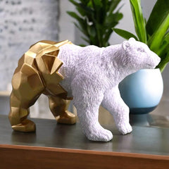 Golden Bear Showpiece 6 x 4 Inch | Decorative Animal Figurine | Modern Home Decor for Living Room Office Table (Black)