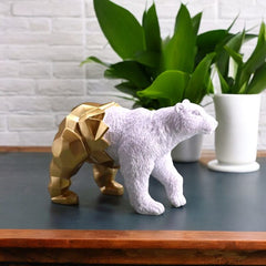 Golden Bear Showpiece 6 x 4 Inch | Decorative Animal Figurine | Modern Home Decor for Living Room Office Table (Black)