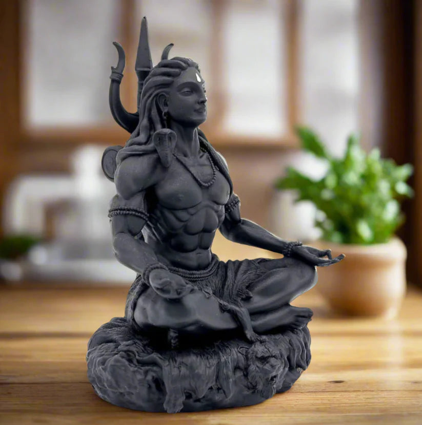 Divine Adiyogi Shiv Ji Statue – Spiritual Lord Shiva Meditation Idol for Home Decor, Temple, Office & Gifting