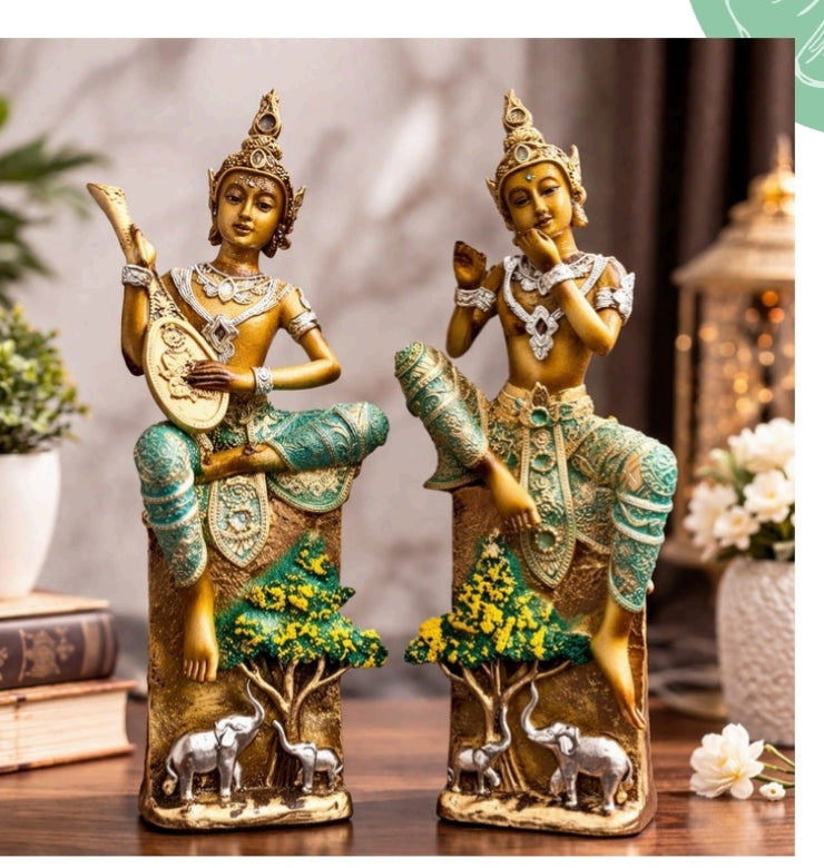 Harmony Grove Buddha – Musical Buddha with Elephant & Sacred Tree Showpiece