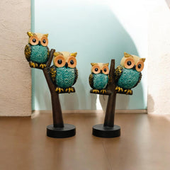 Elegant Wisdom Owl Showpiece – Premium Decorative Owl Figurine for Home, Office & Living Room Décor | Lucky Owl Statue Gift Item