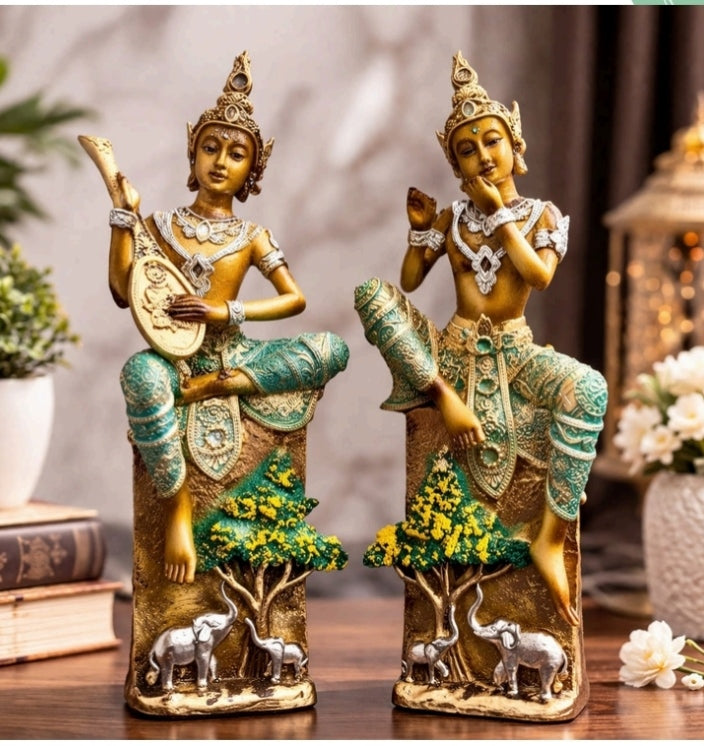 Harmony Grove Buddha – Musical Buddha with Elephant & Sacred Tree Showpiece