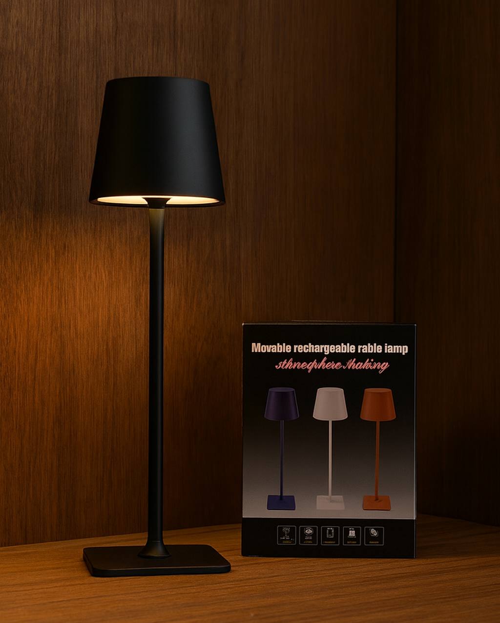Modern Touch Control Table Lamp with Stepless Dimming & USB Charging | Elegant LED Reading Light for Bedroom, Study, Café & Bar Décor | Black Finish