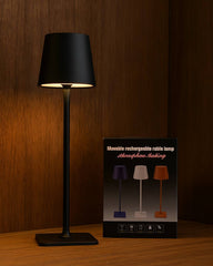 Modern Touch Control Table Lamp with Stepless Dimming & USB Charging | Elegant LED Reading Light for Bedroom, Study, Café & Bar Décor | Black Finish
