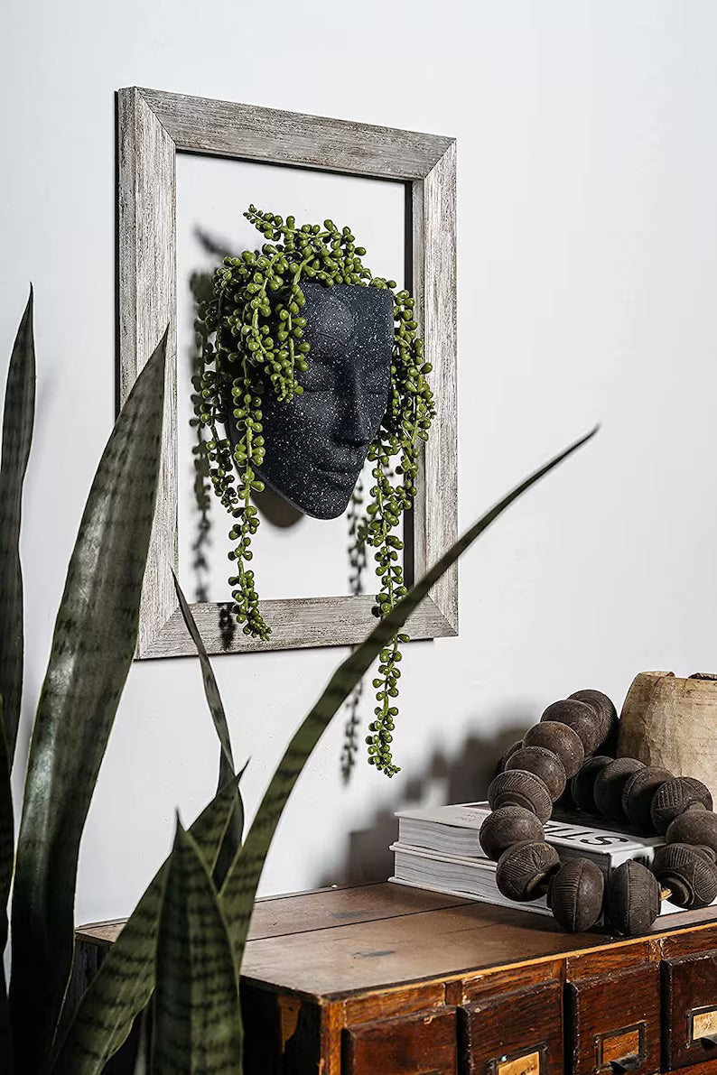 Unique Face Head Planter Pot – Modern Black Succulent & Indoor Plant Holder | Artistic Human Face Flower Pot for Home, Office & Garden Decor | Perfect Gift for Plant Lovers