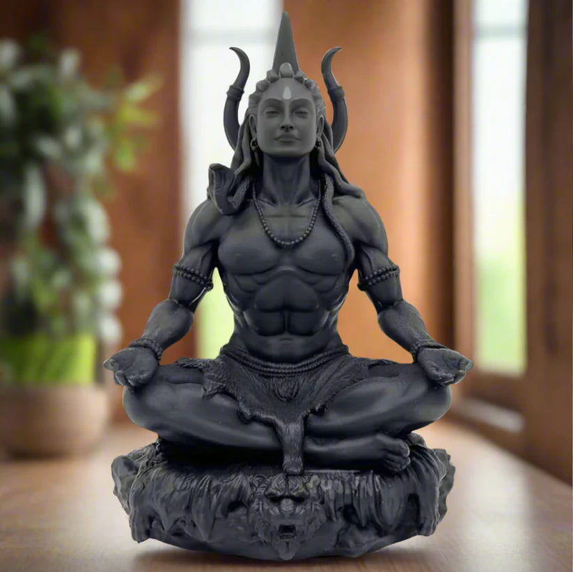 Divine Adiyogi Shiv Ji Statue – Spiritual Lord Shiva Meditation Idol for Home Decor, Temple, Office & Gifting