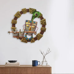 Handcrafted Metal Lord Krishna Wall Art with Flute | Modern Krishna Wall Hanging Decor | Premium Home & Living Décor |
