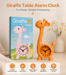 Cute Giraffe Alarm Clock for Kids | Fun Cartoon Table Clock with Easy Time Display | Perfect Bedroom, Study Table & Gift for Boys and Girls