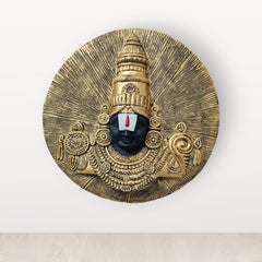 Tirupati Balaji Wall Hanging Resin Showpiece (17.5 Inch, Golden) | Lord Venkateswara Temple Wall Decor | Religious Home & Office Decoration | Vastu Spiritual Wall Art | Premium Resin Hanging Panel | Housewarming & Festival Gift