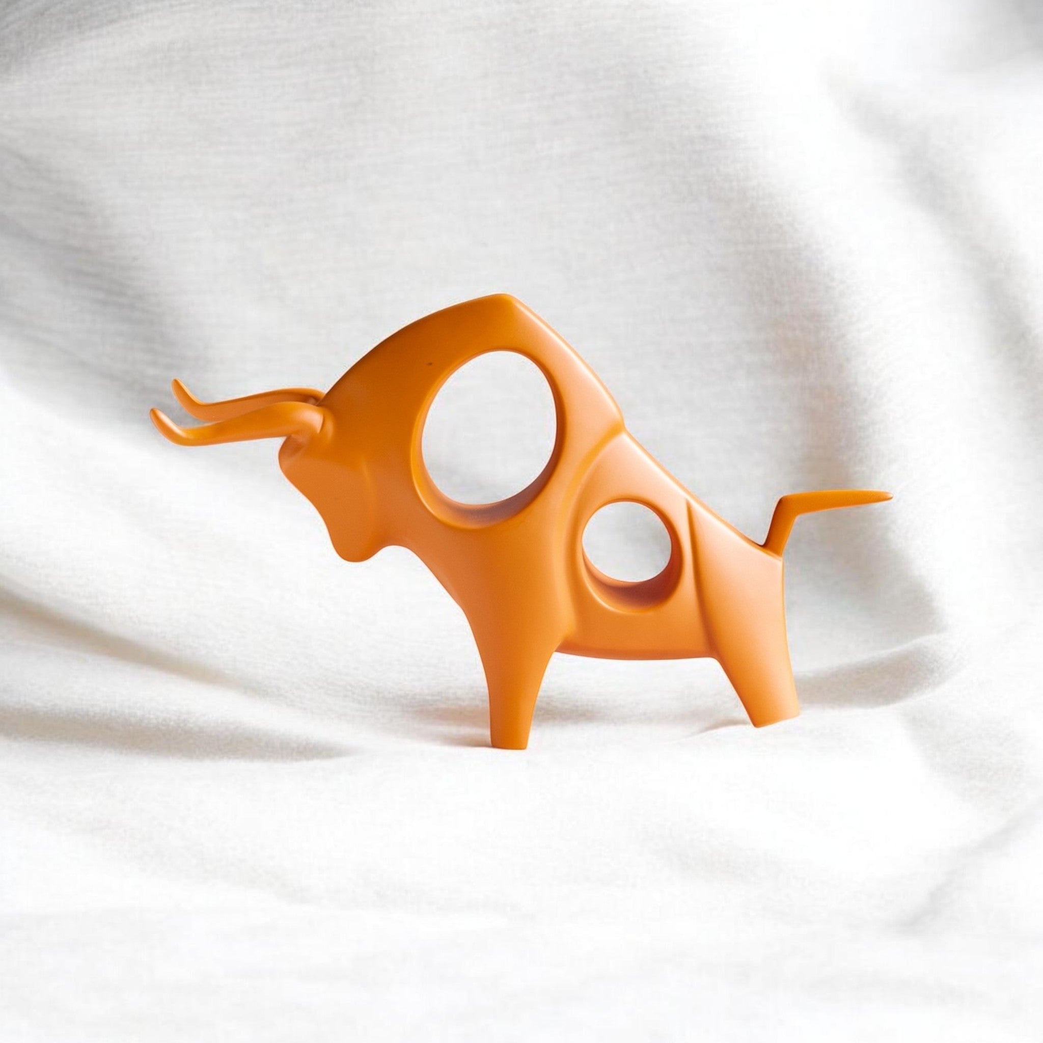 Luxury Hollow Feng Shui Bull Showpieces Set of 2 – Resin Bull Sculptures for Wealth & Success | Elegant Animal Figurines for Living Room, Office Desk, Bedroom & Home Decor (6 x 8 Inch)