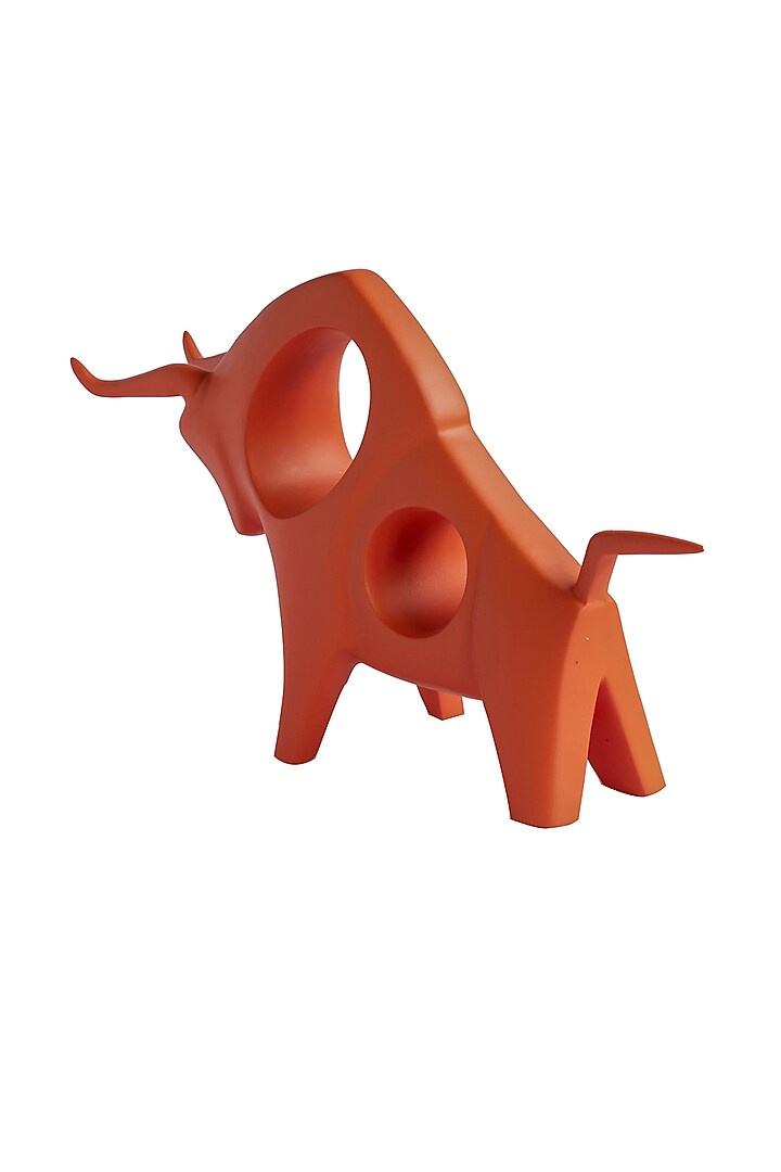 Luxury Hollow Feng Shui Bull Showpieces Set of 2 – Resin Bull Sculptures for Wealth & Success | Elegant Animal Figurines for Living Room, Office Desk, Bedroom & Home Decor (6 x 8 Inch)