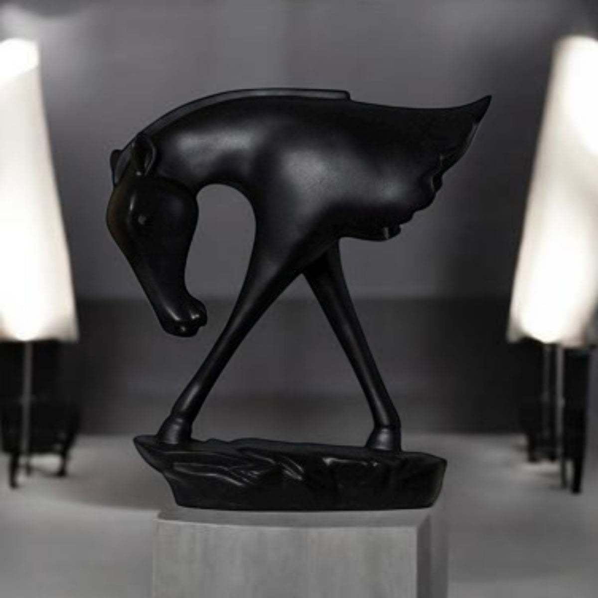 Half Horse Showpieces – Elegant Black & White Decorative Horse Figurines for Home Decor | Modern Tabletop Accent for Living Room, Office & Shelves
