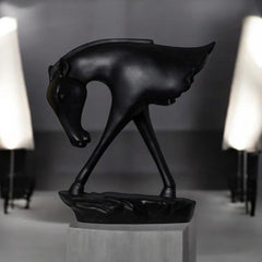 Half Horse Showpieces – Elegant Black & White Decorative Horse Figurines for Home Decor | Modern Tabletop Accent for Living Room, Office & Shelves