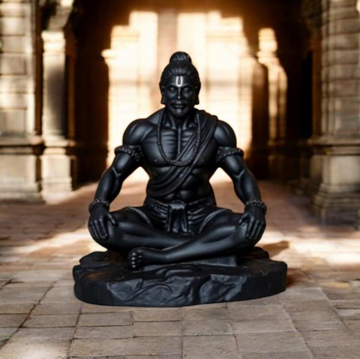Meditating Hanuman Ji Car Dashboard Idol – 3.5 Inch Spiritual Hanuman Statue for Car, Home & Office Decor | Divine Protection & Positive Energy Showpiece