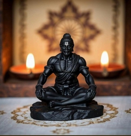 Meditating Hanuman Ji Car Dashboard Idol – 3.5 Inch Spiritual Hanuman Statue for Car, Home & Office Decor | Divine Protection & Positive Energy Showpiece