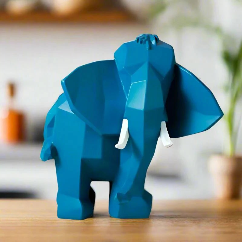 Elephant Figurine Set of 3 for Home Decor | Lucky Elephant Statue Showpiece | Polyresin Decorative Sculptures for Living Room, Office Desk & Entrance | Elegant Gift for Housewarming, Wedding & Festivals