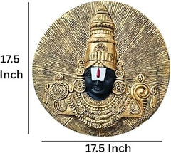 Tirupati Balaji Wall Hanging Resin Showpiece (17.5 Inch, Golden) | Lord Venkateswara Temple Wall Decor | Religious Home & Office Decoration | Vastu Spiritual Wall Art | Premium Resin Hanging Panel | Housewarming & Festival Gift